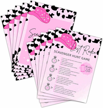 Last Rodeo Bachelorette - Nashville Cowgirl Bridal Shower Games & Supplies - 25 Game Cards