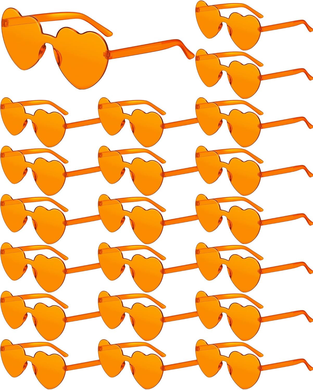 Frienda 20 Pairs Heart Shaped Sunglasses Rimless Candy Color Glasses for Women Men Party Favor