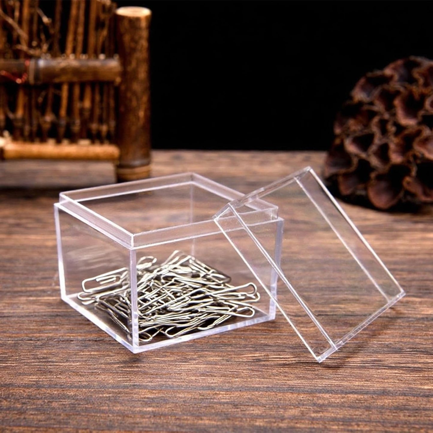 KissYou Acrylic Box Clear Boxes with Lid 12 Packs Small Candy Box Display Square Cube Wedding Graduation Party Decorations Jewlry Gift Box