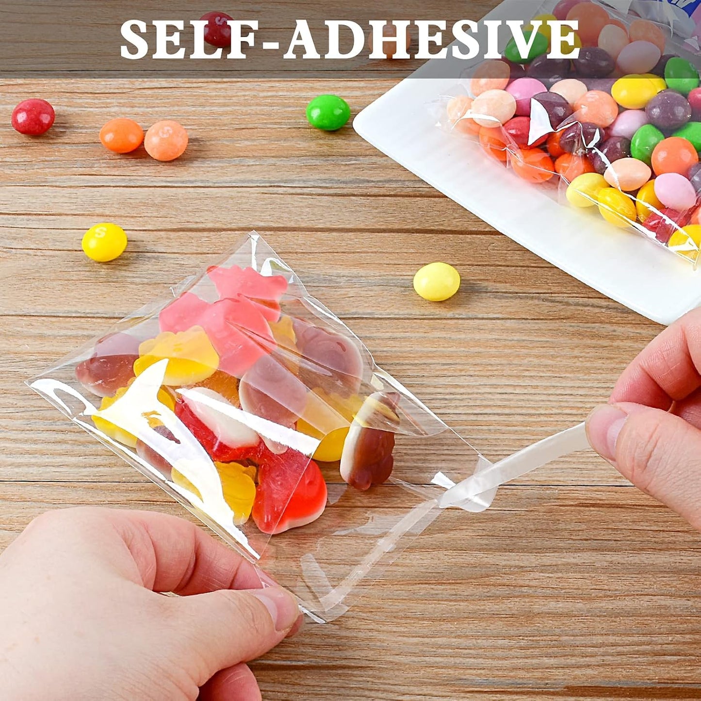 350 Pcs 4x6" Clear Cookie Treat Bags, Self-Sealing Resealable Cellophane Dessert Wrapper - Perfect for Gift Giving & Party Favors