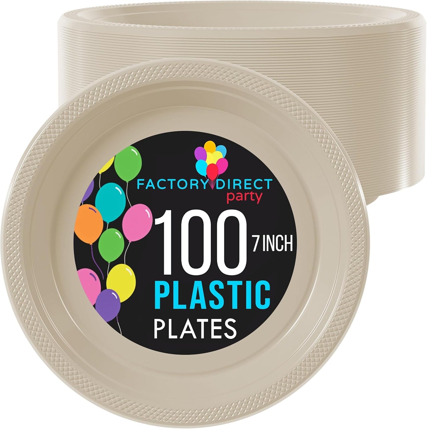Party Solids Black Plastic Plates For Party 10" Black Disposable Plates For Party Supplies 100 Pcs Plastic Dinnerware Sets Heavy Duty 350 GSM Disposable Dinnerware Set