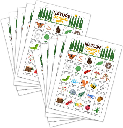 Nature Scavenger Hunt Game, Camping Treasure Hunt Party Games Cards, Birthday Activities for Adults, Holiday Hunt for Family and Friends, Spring Scavenger Hunt Party Supplies Decorations (25 Pack)-03