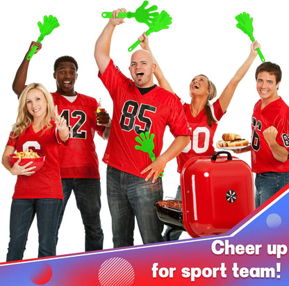 4 Pieces Jumbo Hand Clappers 11 Inch Noise Makers Party Favors Giant Large Hand Clappers Noise Makers for Sporting Events Cheers Ball Dance Basketball Football Noisemakers (Red)