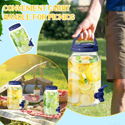 Havawish 2 Pcs 1 Gallon Plastic Beverage Dispenser with Spigot Clear Summer Kitchen Fridge Drink Dispenser for Parties Lemonade Juice Tea Beer Cold Water (Red,Cylinder)