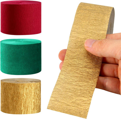 Navy-Blue White-Gold Crepe Paper Streamers - 9 Rolls Royal Blue Graduation 2025 Men Boy Birthday Party Decorations Streamer Wedding Bridal Shower Paper Garland Fathers Day Decor Panduola