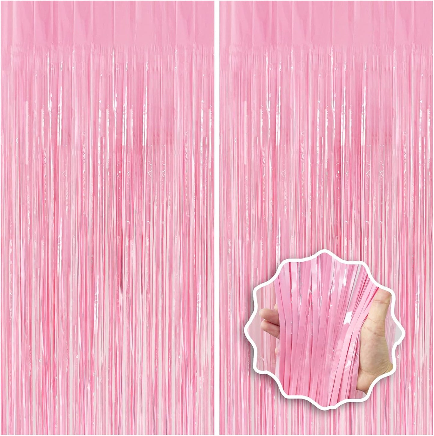 2 Pack Foil Curtain Backdrop Curtains Silver Tinsel Door Streamers Birthday Party Decorations Photo Booth Props for Disco Party Graduation Wedding Baby Shower Bachelorette Christmas Gender Reveal