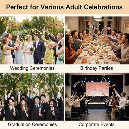 10Pcs Colorful Hand Throw Streamers Party Streamers Poppers No Mess Confetti Crackers Poppers for Birthday Wedding Party New Years Shows Celebrations Festival