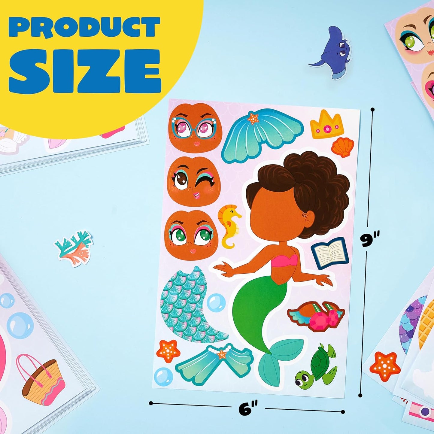 JOYIN 24 Sheets 9"x6" Make a face Stickers for Kids, Make Your Own Stickers with Unicorn, Dinosaur, Sea and Safari Animals, Party Favors Kids Crafts, Goodie Bags Stuffers Classroom Activities