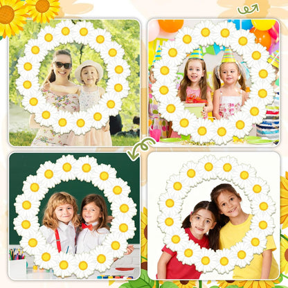 Spring Daisy Photo Booth Props Daisy Birthday Party Decorations 26 Inch Large Flower Selfie Frame Spring Floral Photo Booth Frame Summer Selfie Props Accessories for Birthday Baby Shower Party Supplie