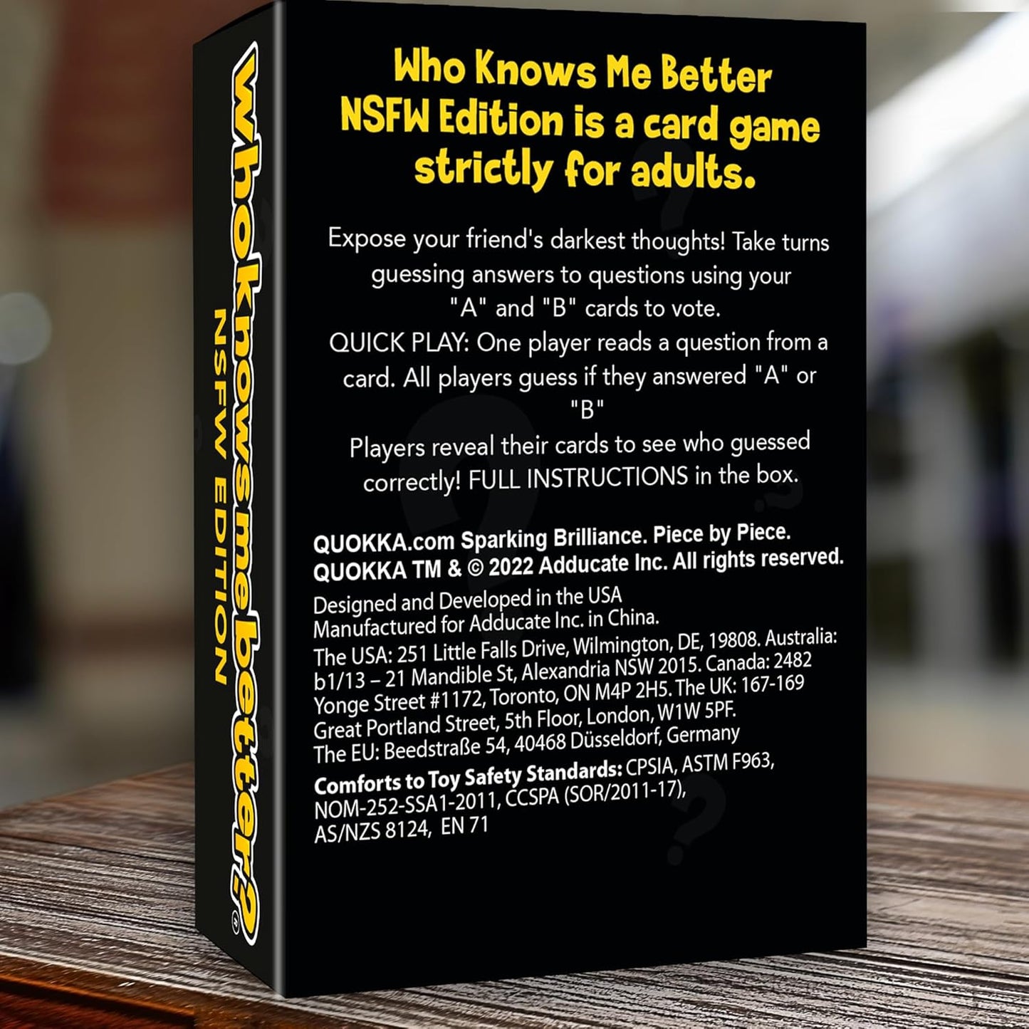 Quokka Card Games for Adults – Who Knows Me Better NSFW Edition – Party Game with 500+ Questions for Friends, Couples & Party Game Nights Ages 18+
