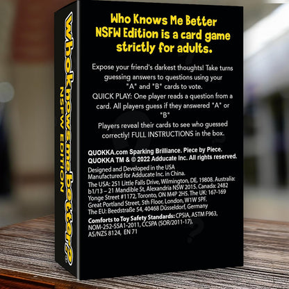Quokka Card Games for Adults – Who Knows Me Better NSFW Edition – Party Game with 500+ Questions for Friends, Couples & Party Game Nights Ages 18+