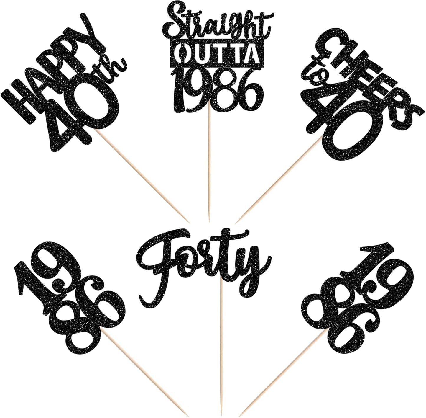 15 PCS 50th Birthday Centerpiece Sticks Fifty Happy 50th Straight Outta 1976 Table Flower Centerpieces Sticks Cheers to 50 Floral Decorations for 50th Birthday Party Centerpieces Supplies Black