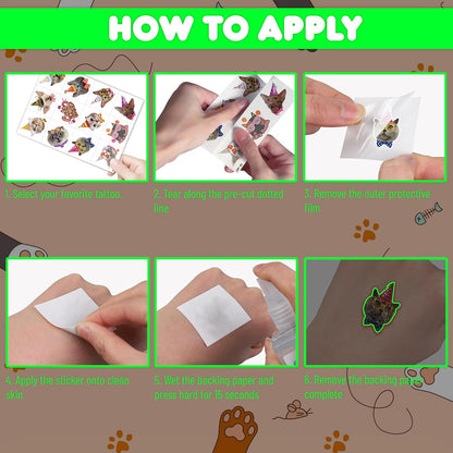 96 PCS Cat Cats Pet Pre-Cut Temporary Tattoos for Kids | Super Cute Themed Birthday Party Favors, Supplies, Decorations, Animal Paw Fake Tattoo Stickers Gifts for Boys Girls Rewards