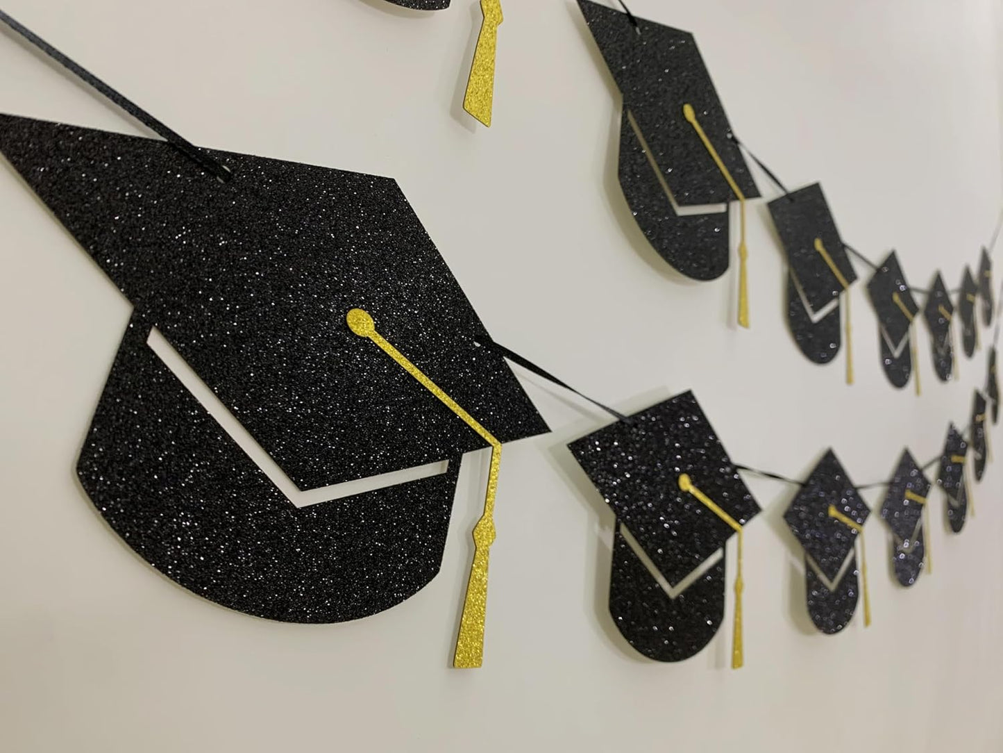 Tinbax Graduation Decorations Class of 2026 Party Supplies - Graduation Grad Caps Banner (Pre-Strung)