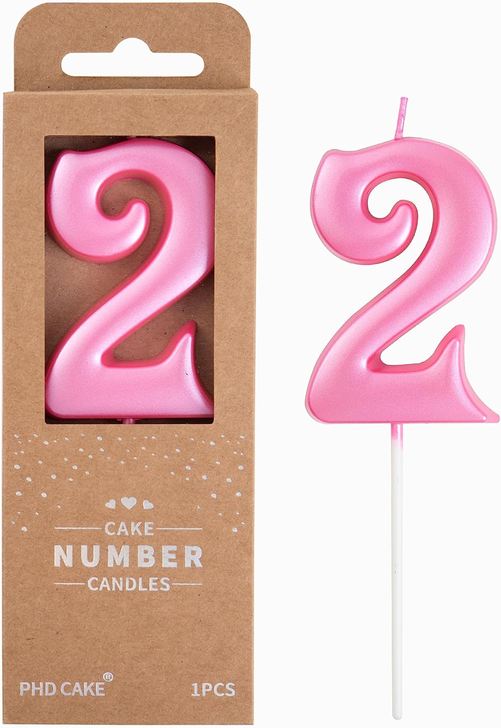 PHD CAKE 2.76 Inch Elegant Gold 1 Number Birthday Candles, Gold Number Candles, Cake Number Candles, Party Celebration