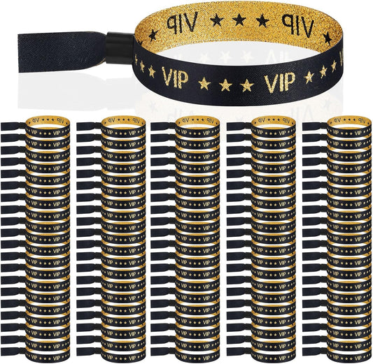 Tigeen 100 Pcs VIP Wristbands Cloth for Events Party VIP Bracelets for Wedding Concert Fair