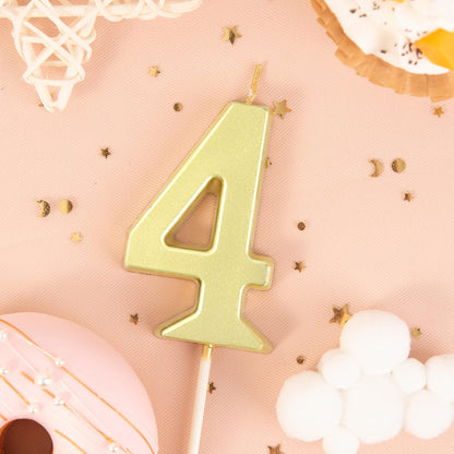 PHD CAKE 2.76 Inch Modern Gold 2 Number Birthday Candles, Gold Number Candles, Cake Number Candles, Party Celebration