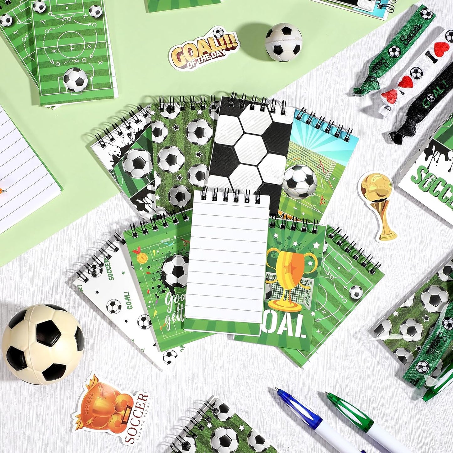 Maxdot 24 Pcs Football Mini Notepads Sports Party Favors for Gifts Spiral Mini Journal Notebooks Goodie Bag Stuffers for Teacher Reward Birthday Party Supplies