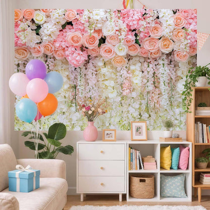10x8ft Country Wedding Photography Backdrop Rustic Barn Door Photography Backdrop Farmhouse Pink Flower Cabin Wooden Birthday Baby Shower Wedding Bridal Party Banner Photo Booth Props Background