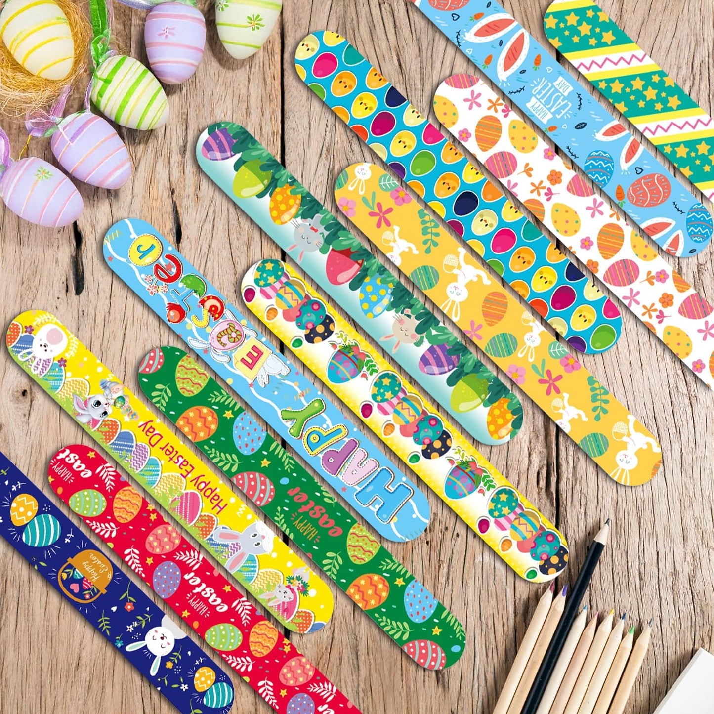 48 pcs 4th of July Slap Bracelets Toys, 4th of July Party Favors Supplies Patriotic Accessories Decorations