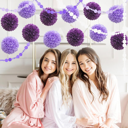 Pastel Tissue Paper Pom Poms Colorful Easter Macaron Kids Birthday Wedding Shower Tissue Flower Hanging Party Supplies(12pcs)
