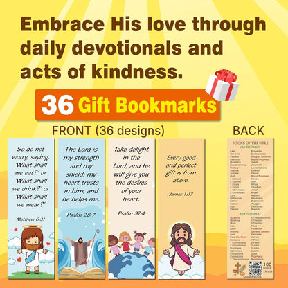 GRANDLMOON Bible Bingo Game 24 Players 6 Designs Christian Bible Bingo Card Religious Game Activities for Vacation Bible School Christian Sunday Church Easter Gift Family Open Day Supplies Box