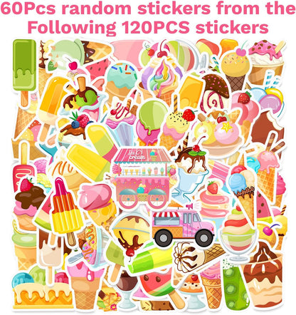 84 PCS Ice Cream Party Favors, 24 PCS Slap Bracelets & 60 PCS Stickers Ice Cream Birthday Party Decorations Supplies Gifts for Kids Classroom Rewards