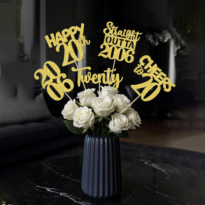 15 PCS 50th Birthday Centerpiece Sticks Fifty Happy 50th Straight Outta 1976 Table Flower Centerpieces Sticks Cheers to 50 Floral Decorations for 50th Birthday Party Centerpieces Supplies Black