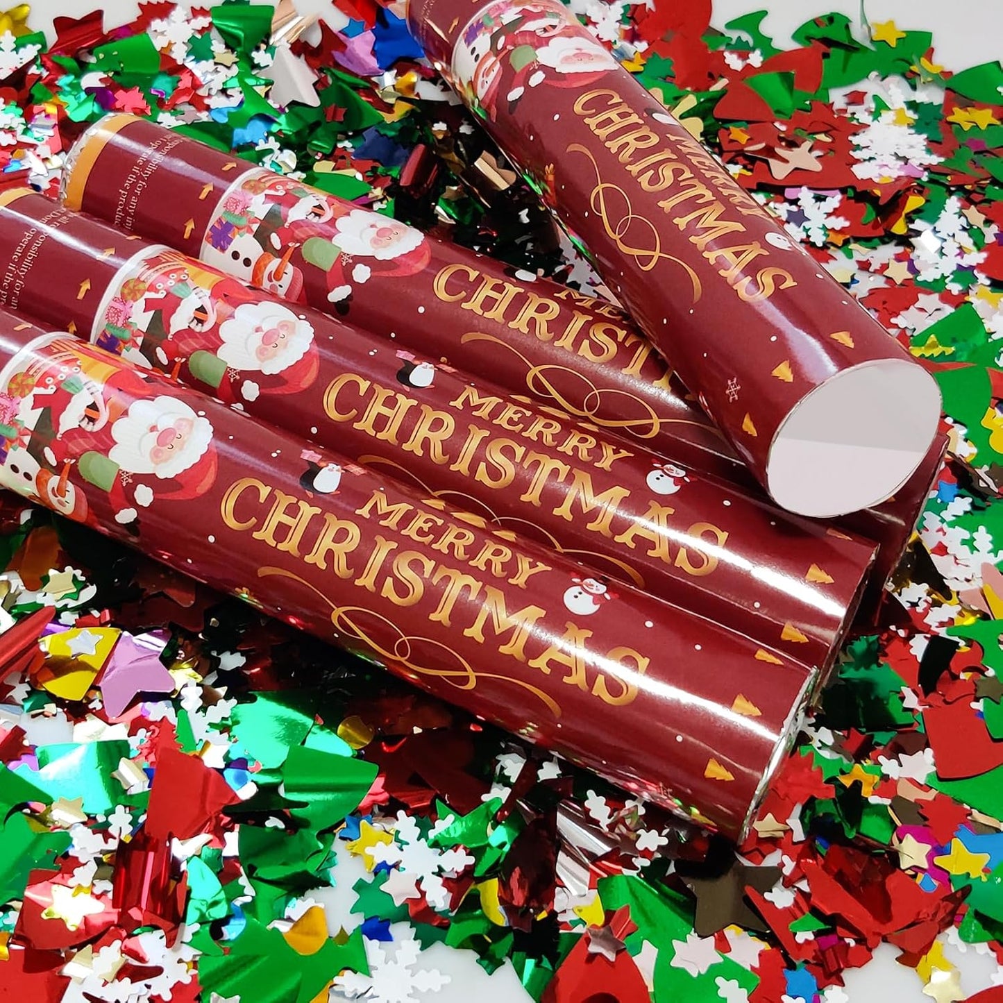 Confetti Cannons Confetti Poppers 5 Pack,15 Inch Gold Party Poppers Confetti Shooters, WORKKEEP Yello Confetti Pop for Birthday Wedding Celebration Halloween Decorations Air Powered Confetti Gun