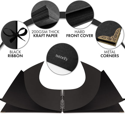 Bstorify Scrapbook Album 60 Pages (8 x 8 Inch) Brown Thick 200gsm Kraft Paper, Photo Album Scrapbook, Memory Book - Ideal for Your Scrapbooking Albums Art & Craft Projects