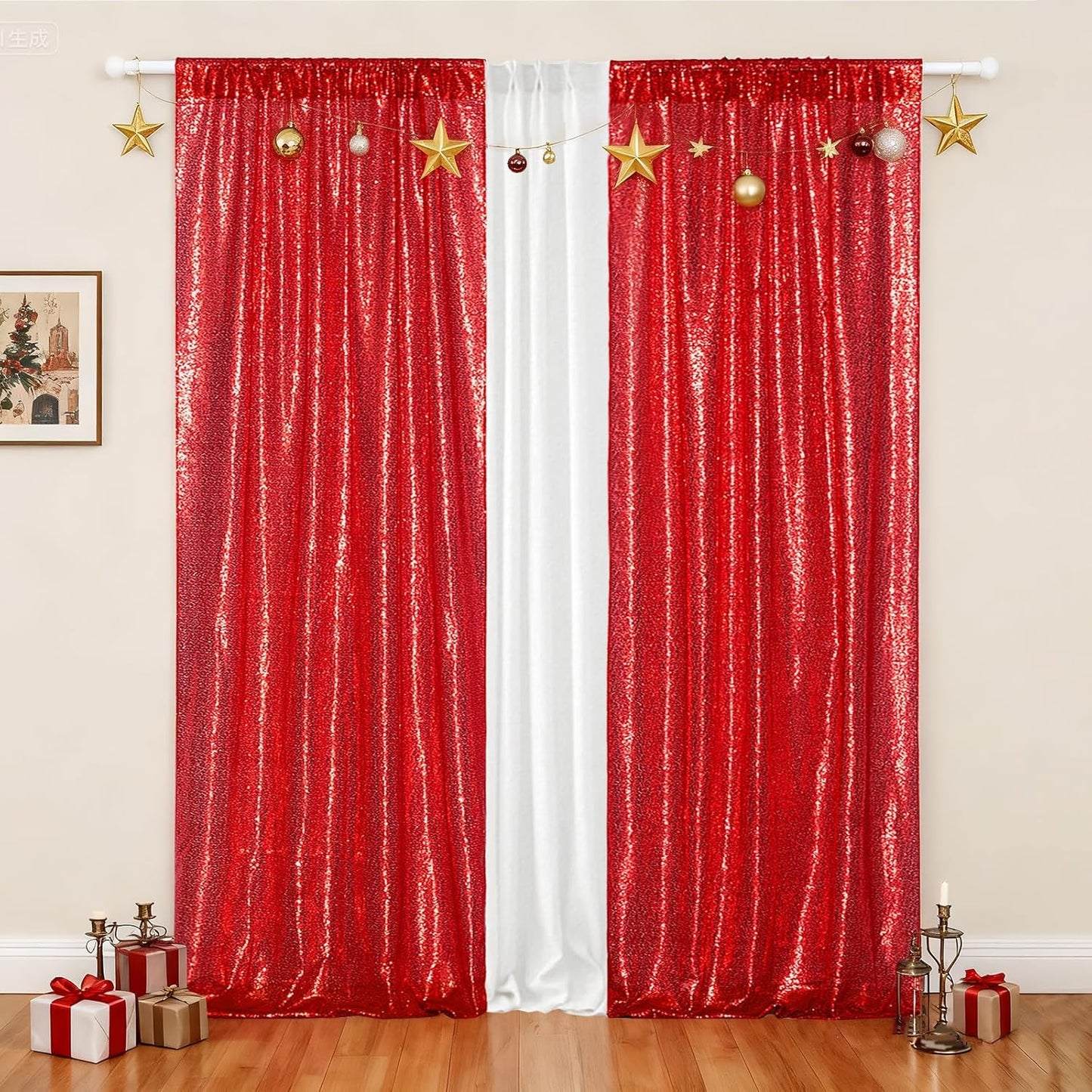 Poise3EHome Black Sequin Backdrop Curtains, 2 Panels 2FTx8FT Glitter Photo Booth Backdrop for Halloween Birthday Bachelorette Wednesday Twilight Party Decorations