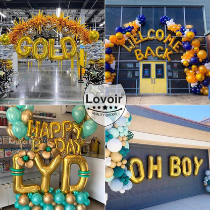 Lovoir 40 Inch Large Gold Letter A Balloons Big Size Jumbo Mylar Foil Helium Balloon for Birthday Party Celebration Decorations Alphabet Gold A
