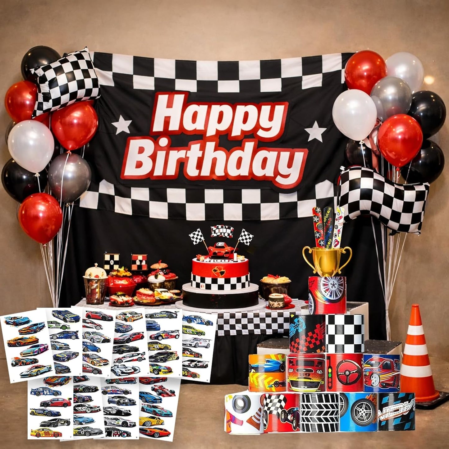 84PCS Engeering Vehicle Party Favors Set – 24pcs Slap Bracelets & 60pcs Temporary Tattoos with Construction Vehicle Designs, Engeering Theme Party Supplies for, Truck Decorations