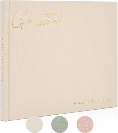 ZICOTO Beautiful Wedding Guest Book for Your Wedding Reception - Simply Elegant Guestbook to Sign in and Add Polaroid Photos - The Perfect Baby Shower Guest Book for The Special Day