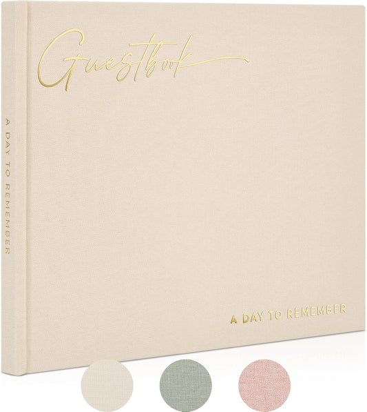 ZICOTO Beautiful Wedding Guest Book for Your Wedding Reception - Simply Elegant Guestbook to Sign in and Add Polaroid Photos - The Perfect Baby Shower Guest Book for The Special Day