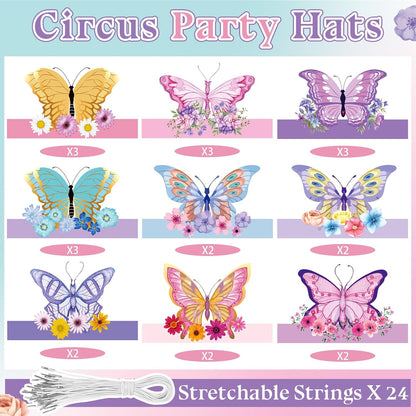 Gersoniel 24 Pcs Party Hats for Kids Paper Headbands Crown for Boys Girls, Birthday Party Decoration Favors