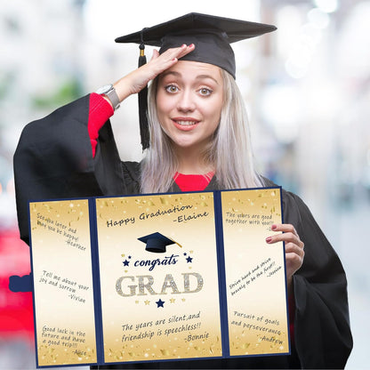 Vlipoeasn 2026 Graduation Guest Book Alternative, Black Gold Class of 2026 Graduation Party Decorations, Graduation Signature Book for 2026 College High School, Unique Graduation Gifts for Friends