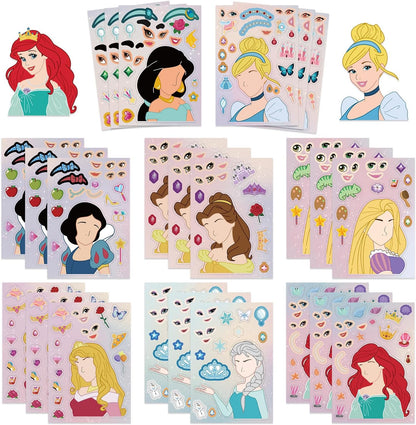 24 Sheets Cool Monster Sticker Cute Cartoon Charaters Make Your Own Sticker, Make a Face Stickers Party Favors Activities Gifts (c)