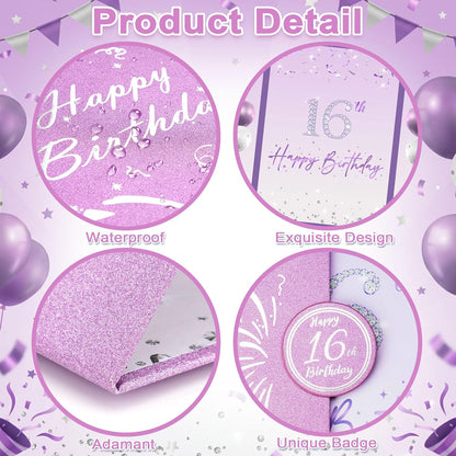 Blue and Silver 16th Birthday Party Decoration Guest Book 16th Happy Birthday Guest Sign in Book Perfect Signature Cardboard Party Supplies Great Birthday Gift for Boys