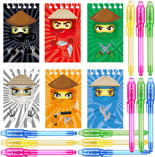 Ninja party favors |12 invisible ink pen and 12 mini Notepads| Ninja party Goodie Bag Stuffers,ninja party supplies