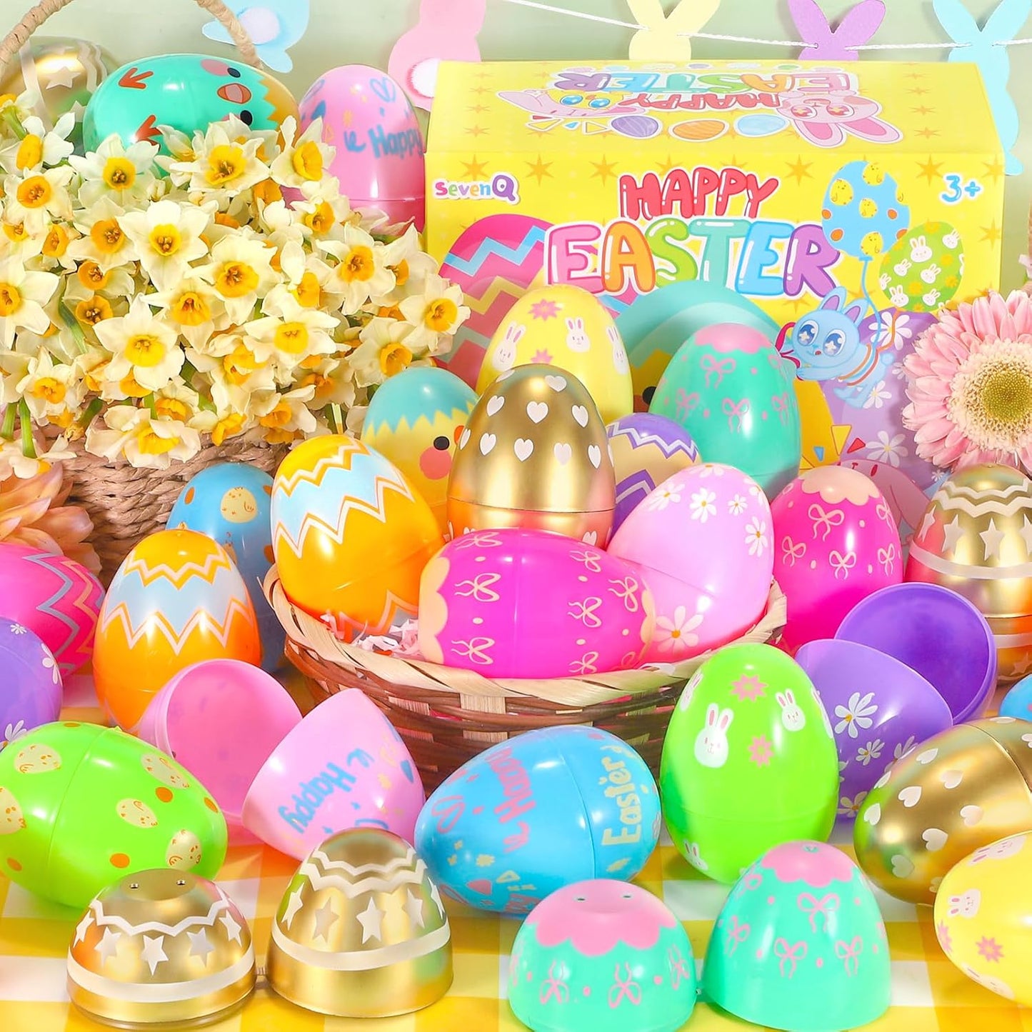 SevenQ Toy Cars Easter Basket Stuffers 24 Pcs, Prefilled Easter Egg Fillers Race Car Party Favors for Kids Birthday Goodie Bag Treasure Box Toys for Classroom Treat Prizes Pinata Egg Hunt Supplies
