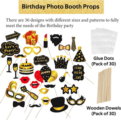 Hawaiian Party Photo Booth Props Kit, 30 PCS Luau Photo Booth Props with Large Inflatable Selfie Picture Frame for Hawaiian Tropical Tiki Summer Pool Party Supplies