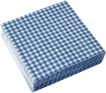 Gatherfun Disposable Red and White Gingham Paper Napkins (Pack of 50)