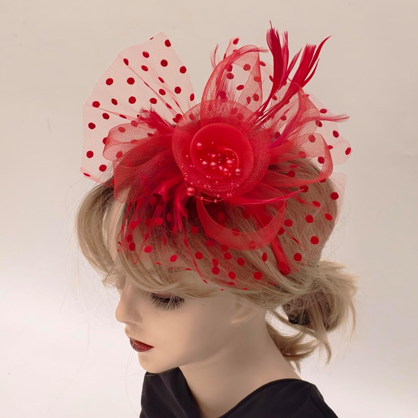 Fascinators Hat Women Tea Party Headband Flower Cocktail Mesh Feathers Hair Clip Kentucky Derby Hat Wedding