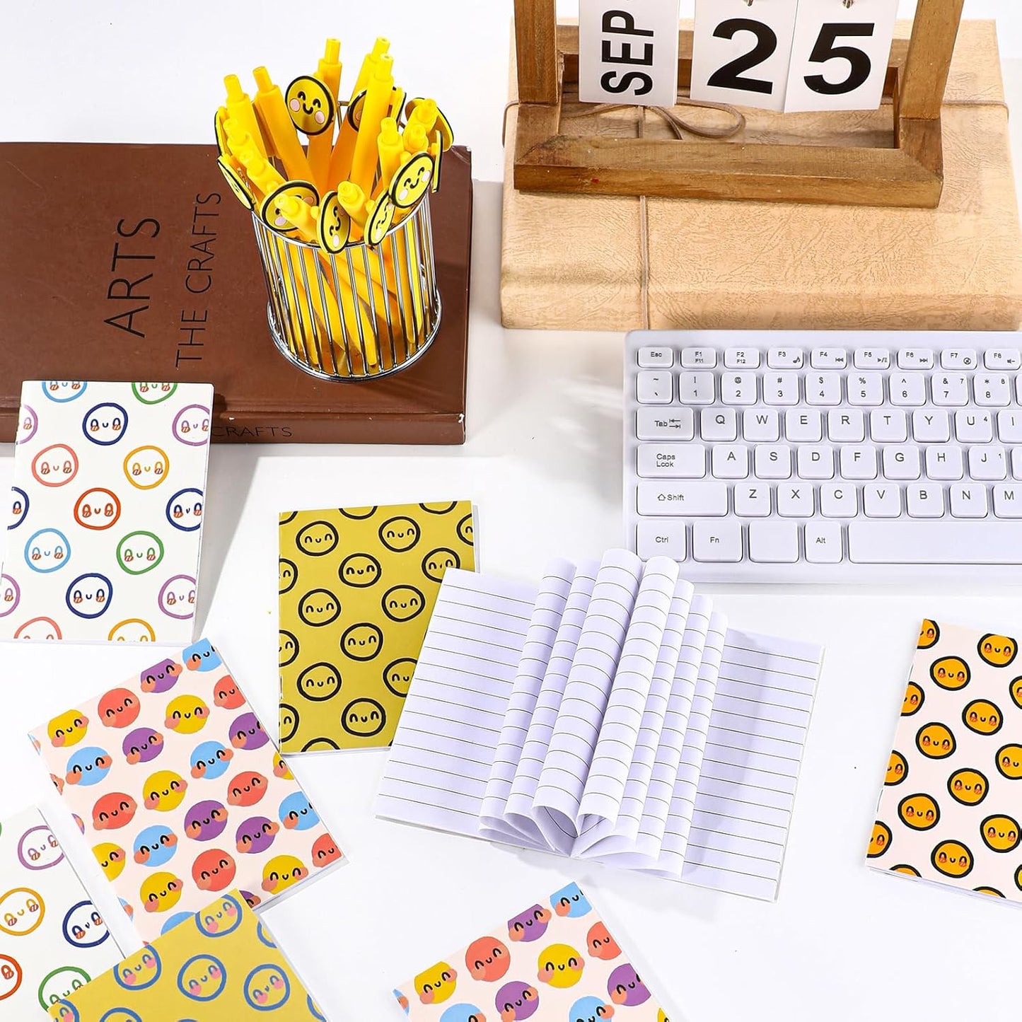 Sinload 24 Pcs Mini Notebooks Bulk Smile Face Theme Party Favors End of Year Gifts from Teacher Small Pocket Notepad Mini Notebook Fun Gifts for Adults Preppy Birthday Party Supplies 3.35 x 4.72 Inch