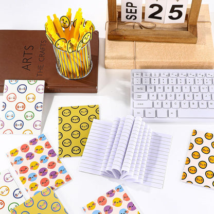 Sinload 24 Pcs Mini Notebooks Bulk Smile Face Theme Party Favors End of Year Gifts from Teacher Small Pocket Notepad Mini Notebook Fun Gifts for Adults Preppy Birthday Party Supplies 3.35 x 4.72 Inch