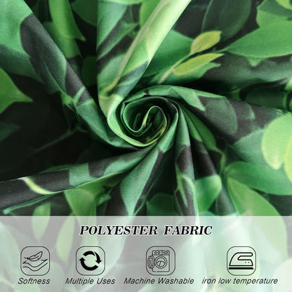 Green Leaves Backdrop - Nature Greenery Polyester Photography Background for Birthday Wedding Decor Soft Fabric Wall Banner | Baby Shower, Safari, Dinosaur Theme Photo Booth(7x5ft)