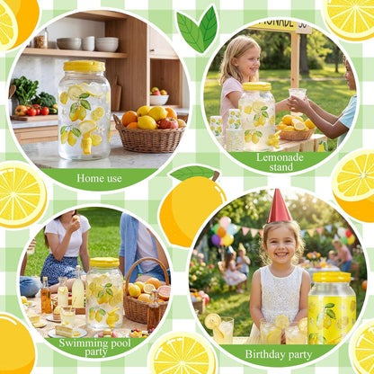 Havawish 2 Pcs 1 Gallon Plastic Beverage Dispenser with Spigot Clear Summer Kitchen Fridge Drink Dispenser for Parties Lemonade Juice Tea Beer Cold Water (Red,Cylinder)