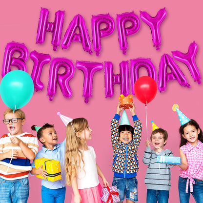 Happy Birthday Balloons Banner, Foil Balloon Personalized Name Letters Balloons Sign Birthday Party Decorations for Women Men Boys Girls Cream