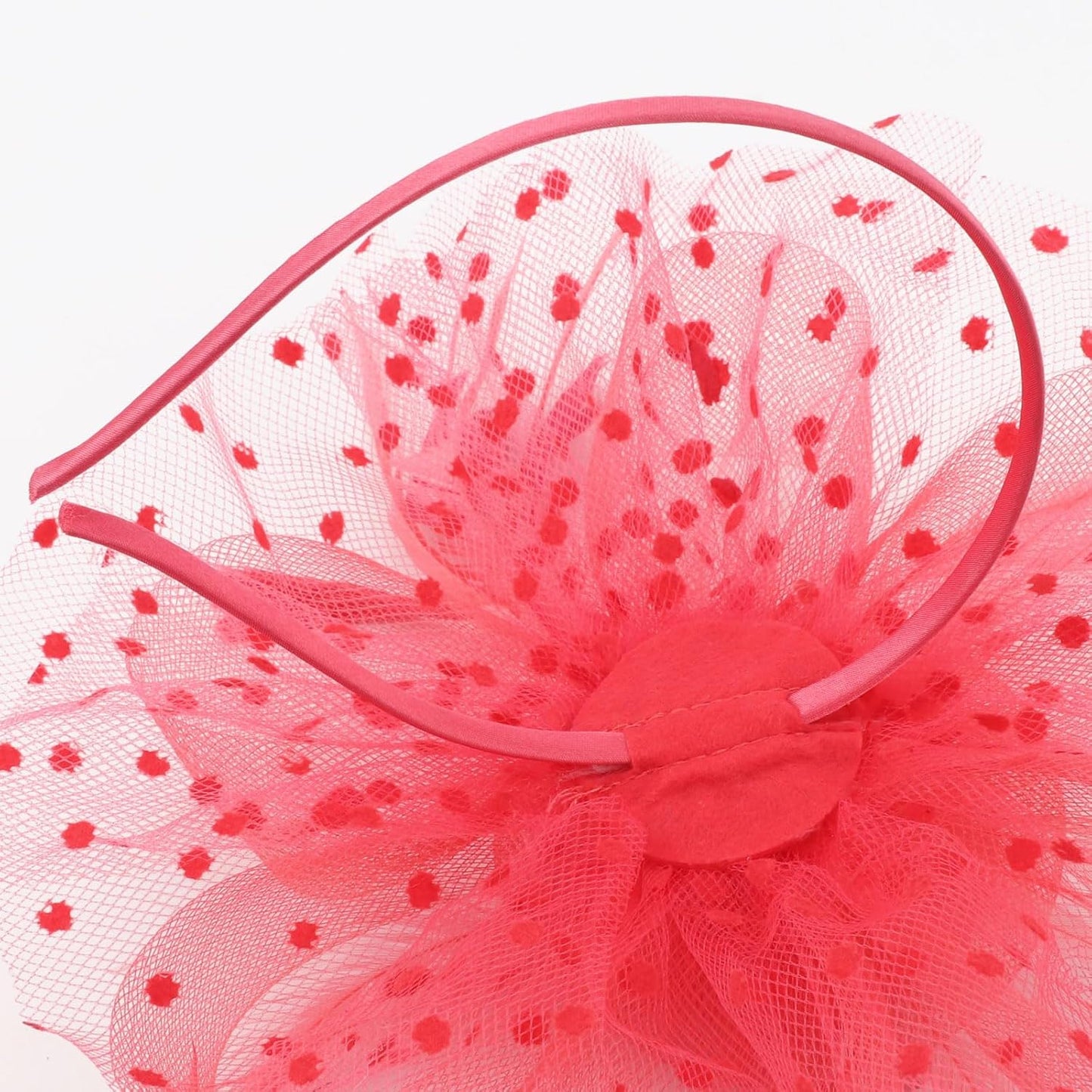 DRESHOW Fascinators Hat Flower Mesh Ribbons Feathers on a Headband and a Clip Tea Party Headwear for Girls and Women - Colors B